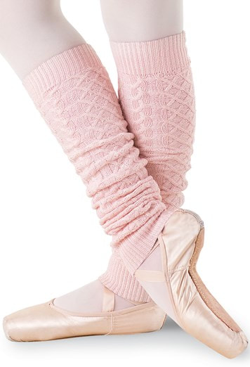 Ballet Pink Cable-Knit Leg Warmers